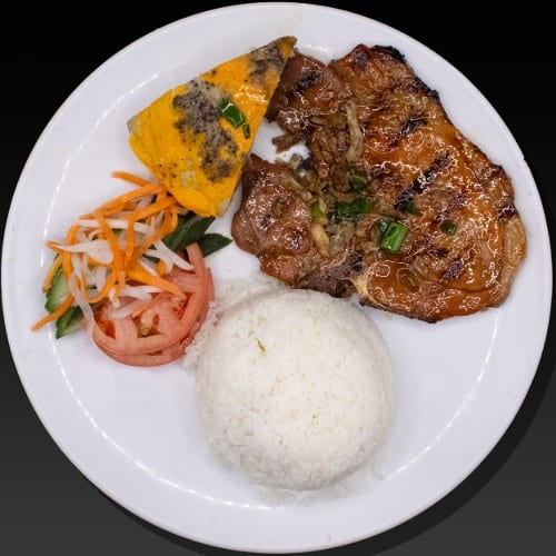 Grilled Pork Chop & Pork Loaf Rice Plate.