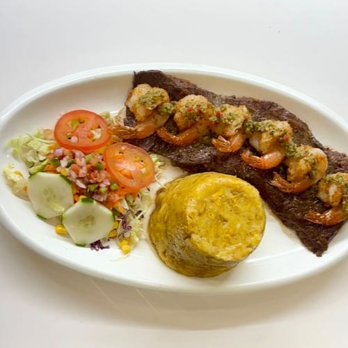 Steak and Shrimp / Mar Y Tierra.