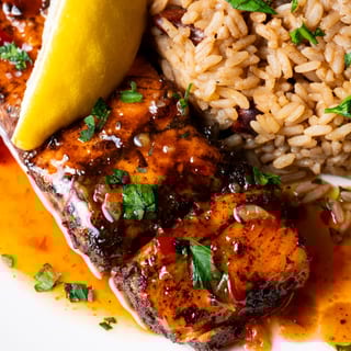 Sweet Chili Glazed Jerked Salmon