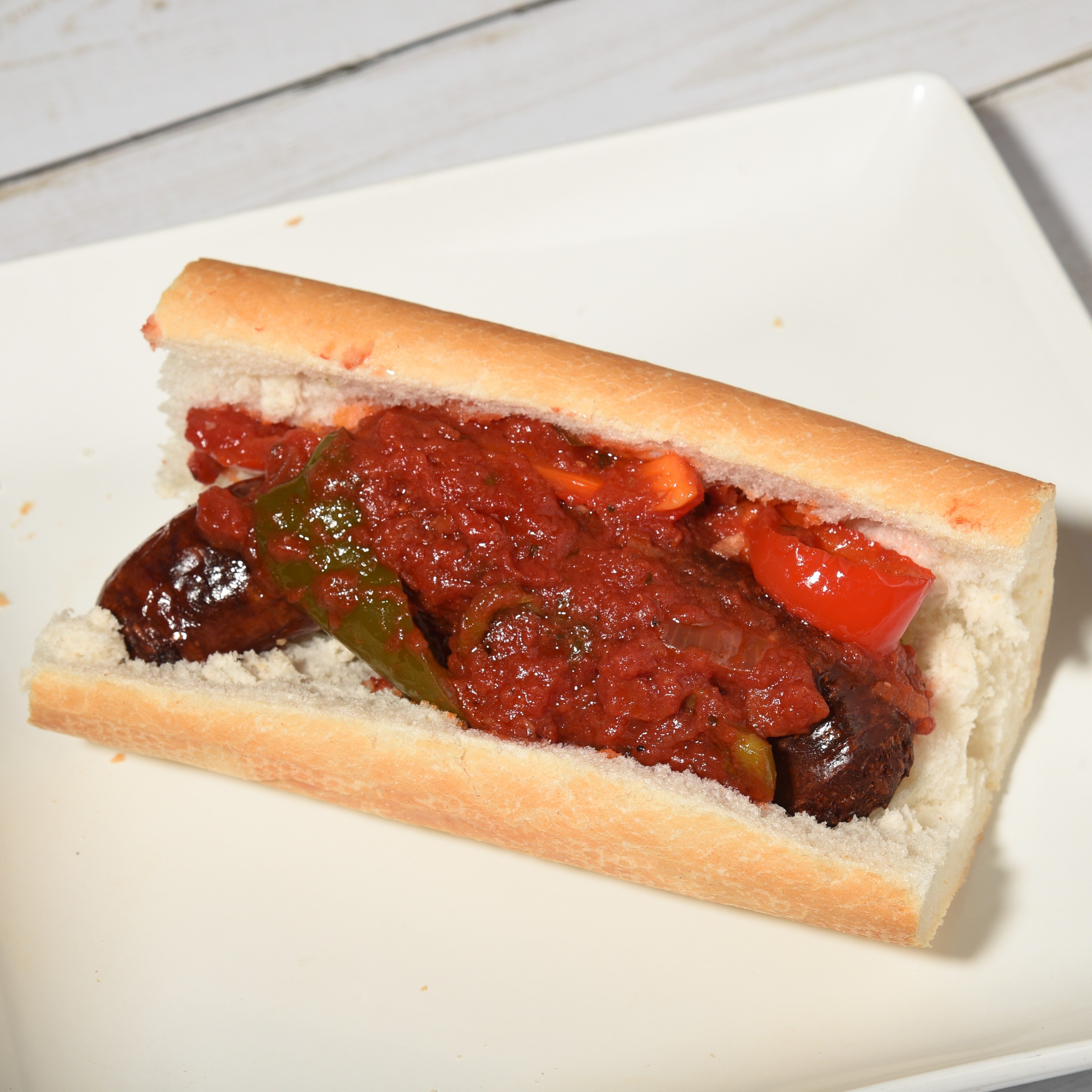 Homemade Italian Sausage Sandwich.