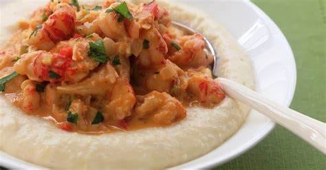 Smothered Shrimp with Grits.