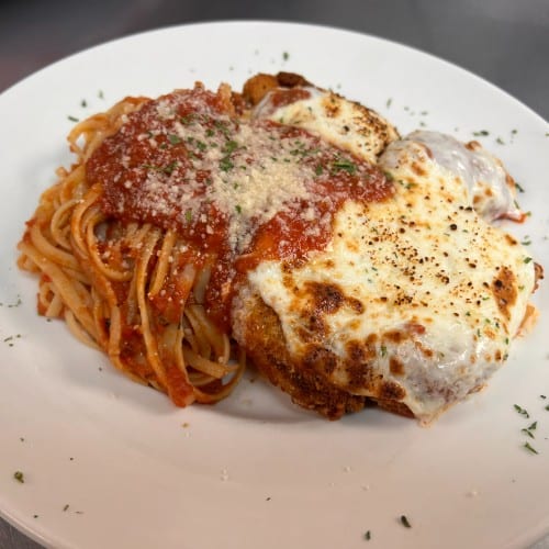 Sn. Chicken Parmesan & Spaghetti.