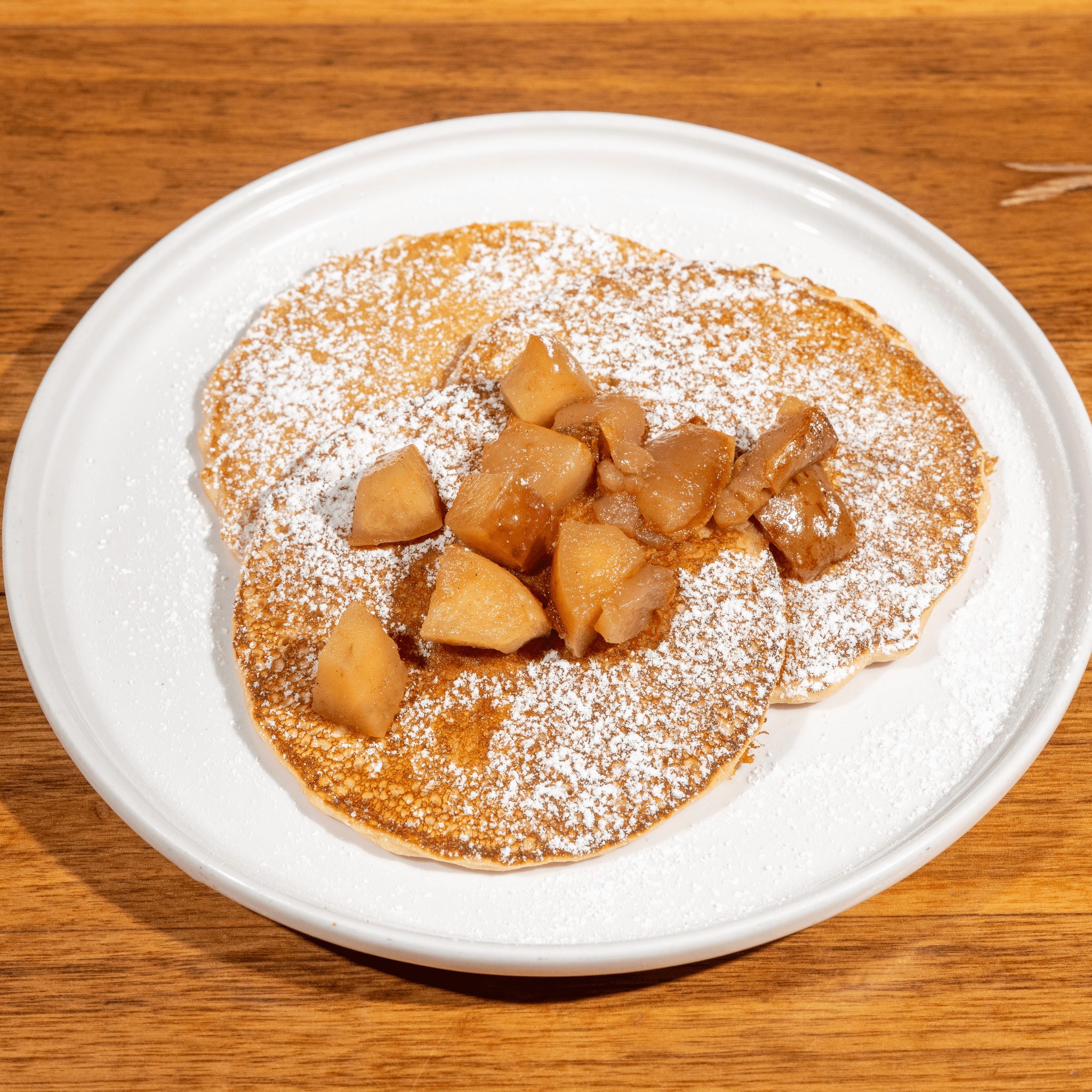Buttermilk Pancakes with an Apple Pear Topping.