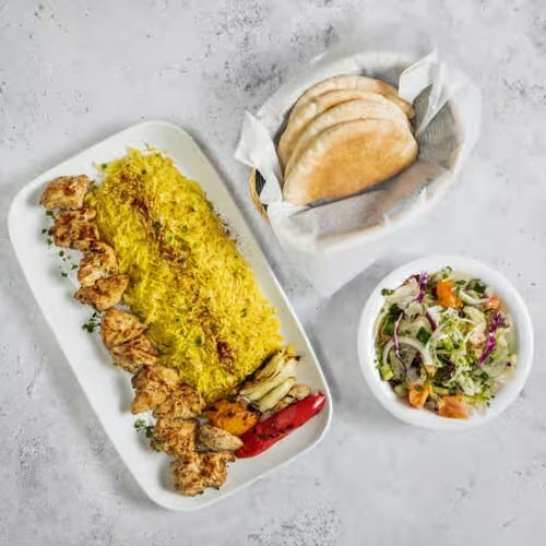 Chicken Breast Kabab Platter.