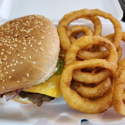 Cheeseburger & French Fries Basket.