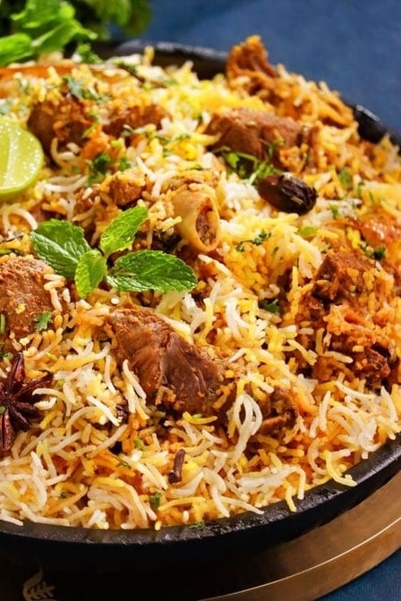 Hyderabadi Mutton Dum Biryani.