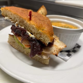 Chicken apple brie sandwich