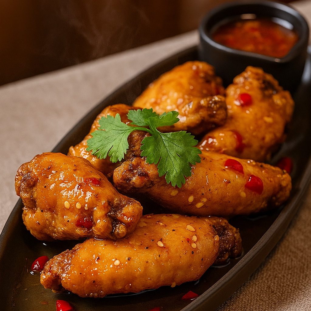 Thai chicken wings (6 pieces).