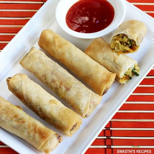 Vegetable Spring Rolls - dry.