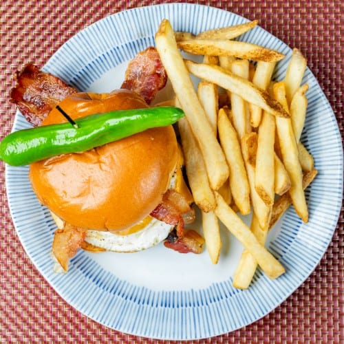 Sunny Side Up Burger.