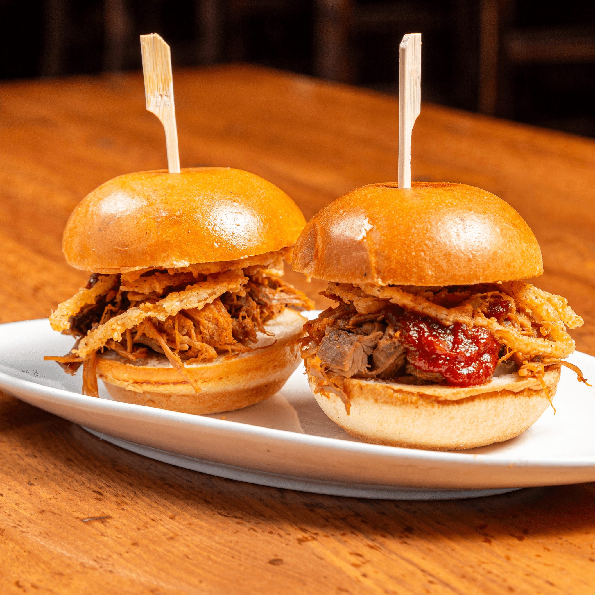 BBQ Brisket Sliders.
