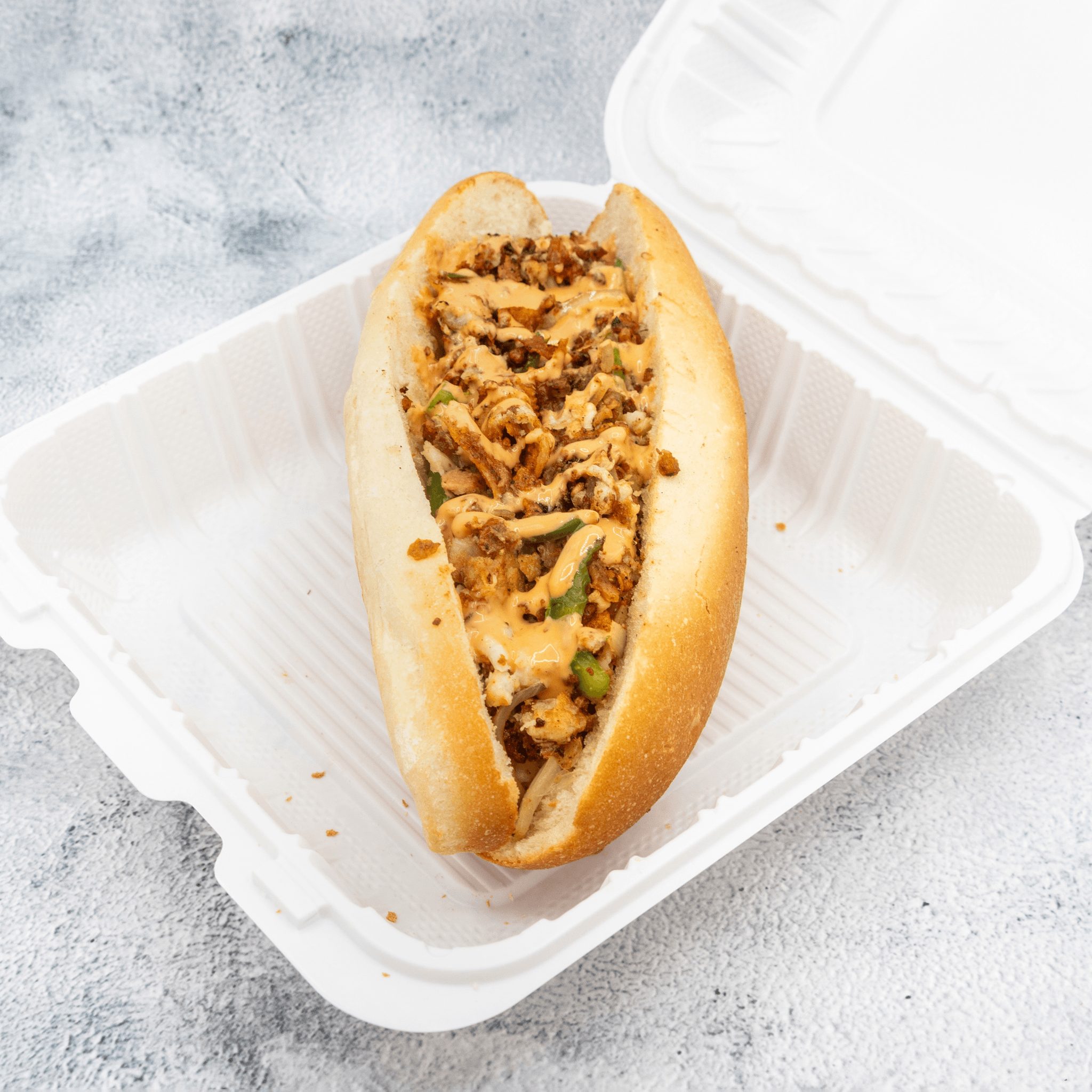 Seafood Cheesesteak Sub.