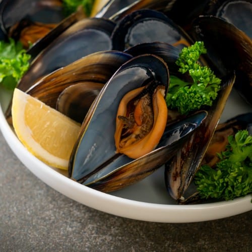 Steamed Mussels.