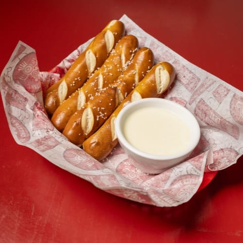 Pretzels and Cheese.