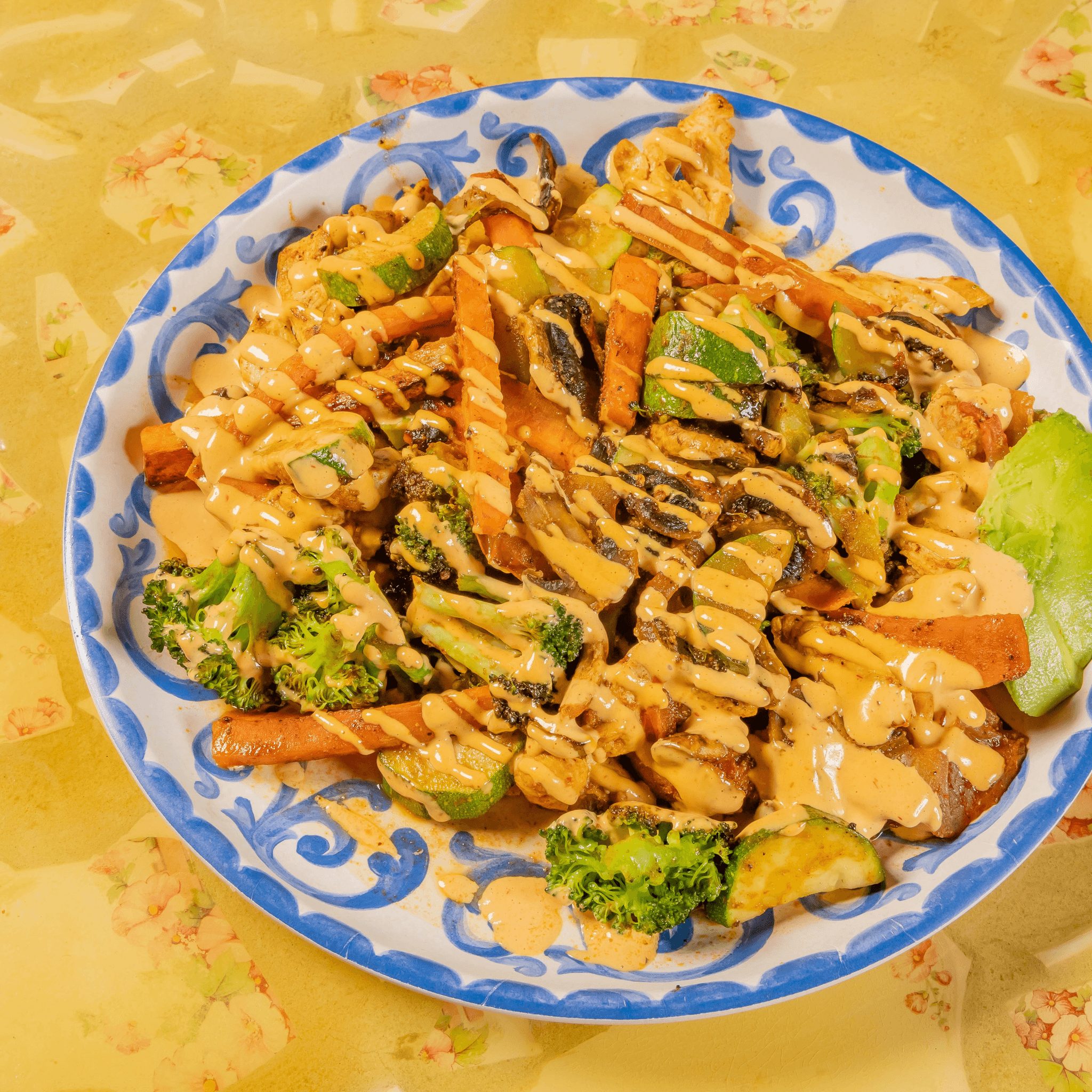 Low Carb Grilled Veggie con Pollo.