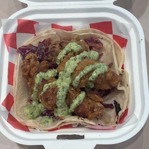 Korean Fried Chicken Taco.