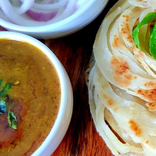 Kerala Paratha with Veg Curry.