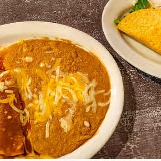 G. One Beef Enchilada, 1 Tamale and Beef Taco Combo Plate