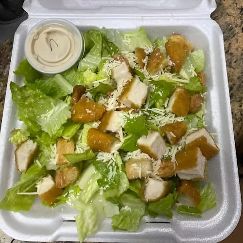 Crispy Chicken Caesar Salad.