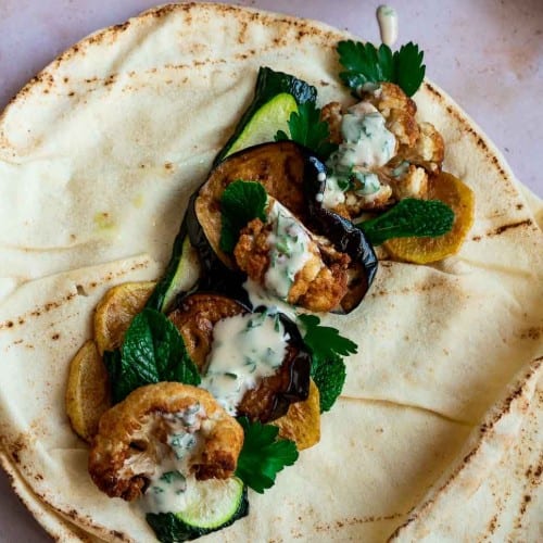 Mix Vegetarian Pita Wrap.