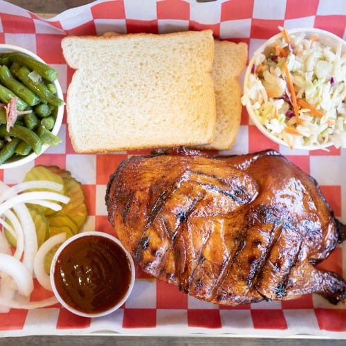 1/2 Smoked Chicken Plate.