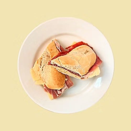 Prosciutto and Cheese Sandwich.