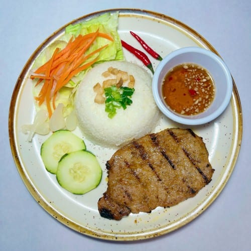 Grilled Pork Chop Rice Plate.