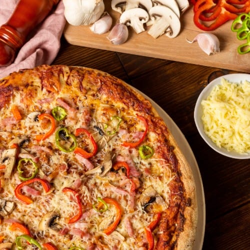 Pizza with Four Toppings.