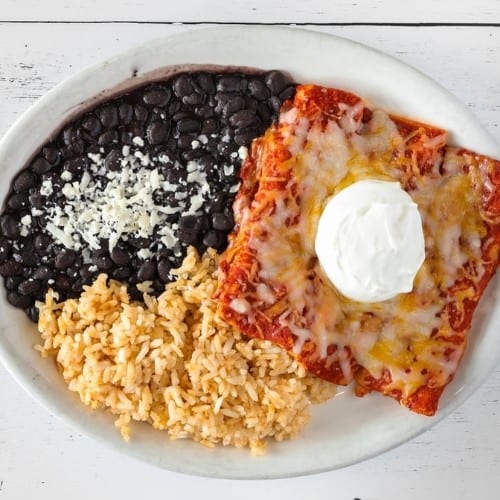 Seasoned Ground Beef Enchiladas.