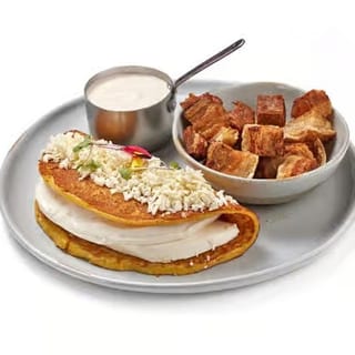 Chicharron and Cheese Cachapas