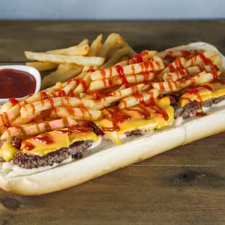12" Italian cheeseburger sub sandwich