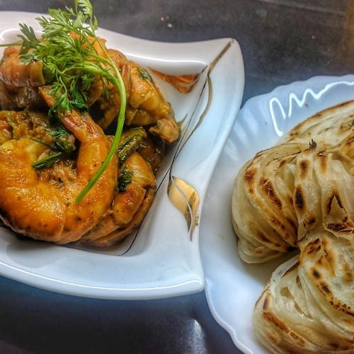 Kerala Paratha with Goat Curry.