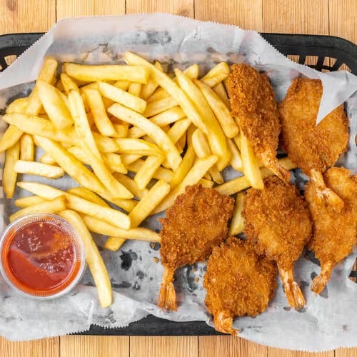 Popcorn Shrimp & Fries.