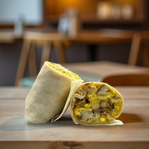 Kids Latke, Egg and Cheese Burrito.