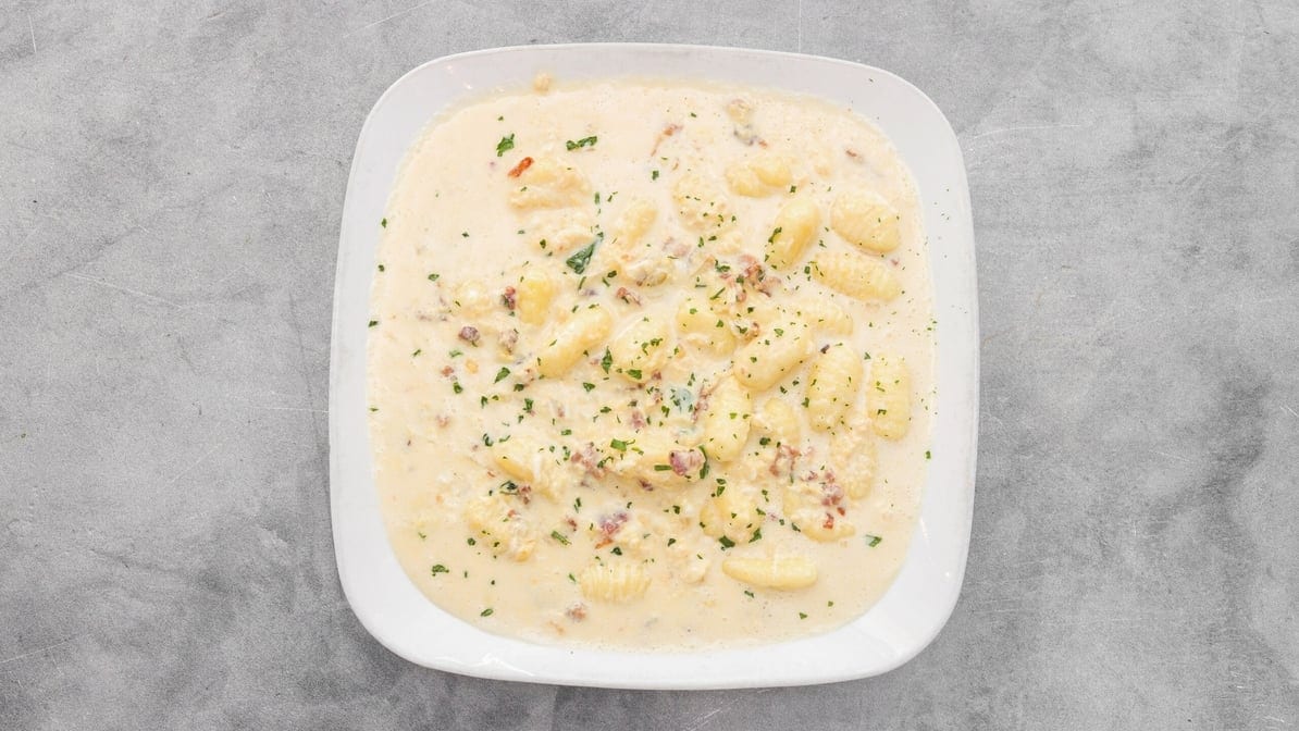 Gnocchi Carbonara Pasta.