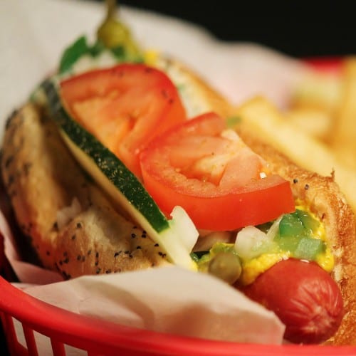Chicago Dog Sandwich.