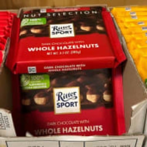 Ritter Sport Dark Chocolate Whole Hazelnuts.