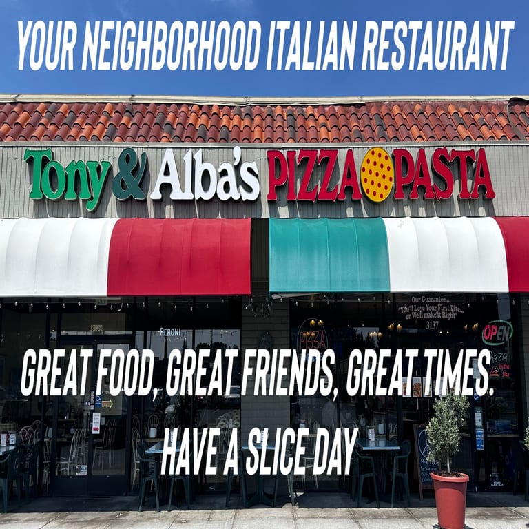 Welcome to Tony & Alba's Pizza & Pasta