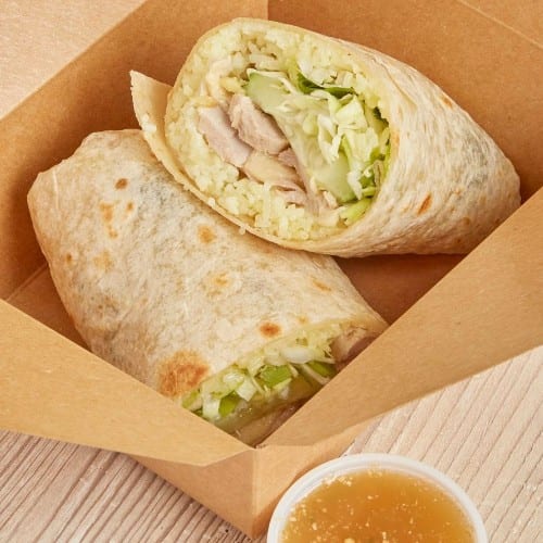 "Classic Burd Burrito" Hainan Chicken Burrito.