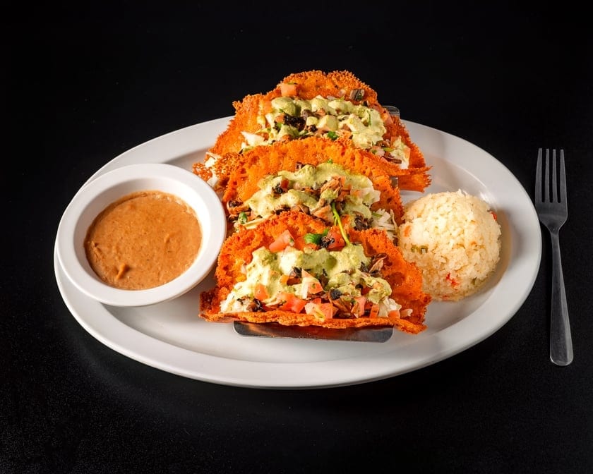 Costras De Queso Tacos (Veg).