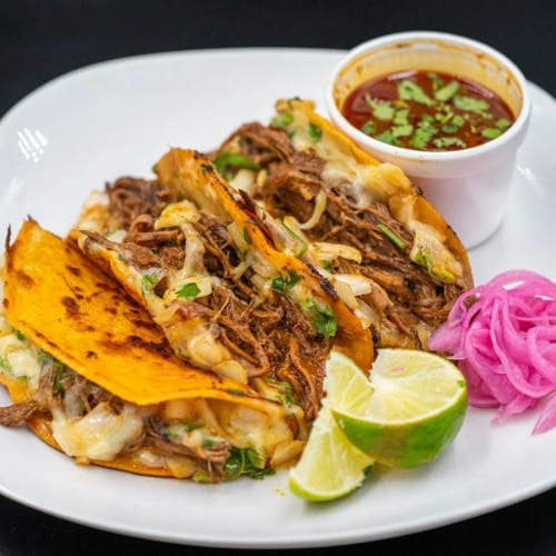 Quesa Birria Taco Trio.