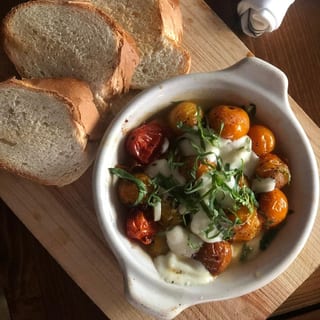 Roasted Cherry Tomatoes with Mozzarella