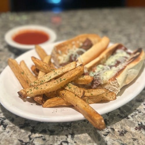 Homemade Italian Sausage Sandwich.