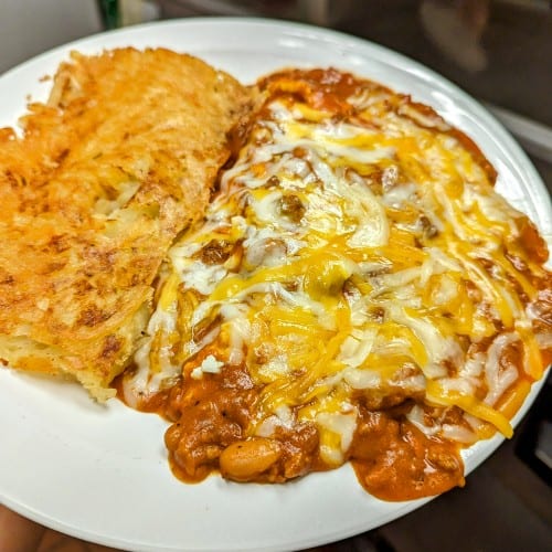 Chili & Cheese Omelette.