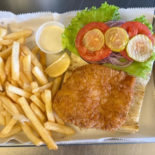 Calamari Sandwich with Choice of Side.