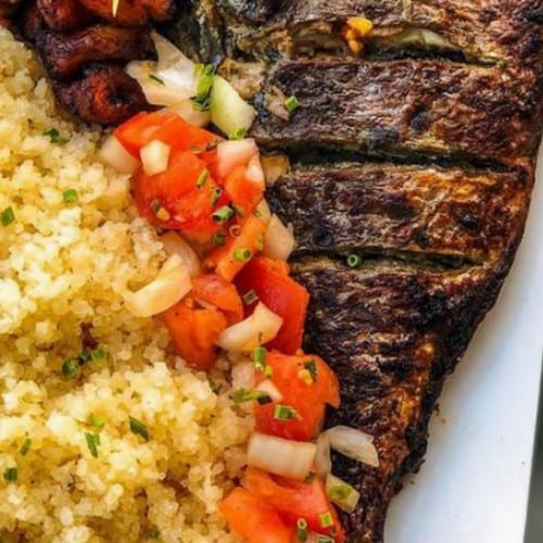 Attiéké and Tilapia.