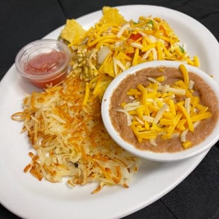 Migas with Side Hash Browns