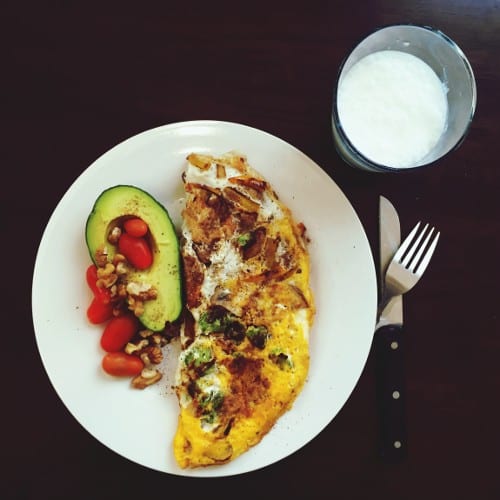 Bacon Avocado Omelete.