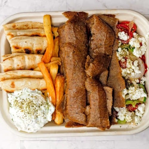 Beef & Lamb Gyro Platter.