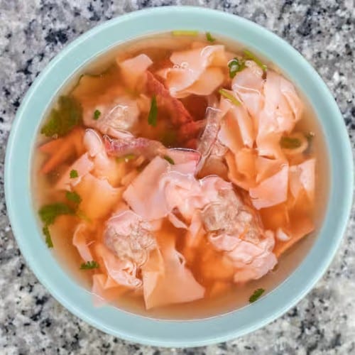 Wonton and BBQ Pork Soup Egg Noodle.